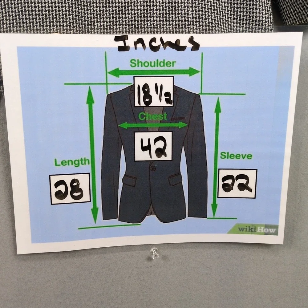 Vtg Pierre Cardin 42‎ SHORT Zig Zag Pattern Two Button Sports Coat Made In USA - Picture 8 of 8